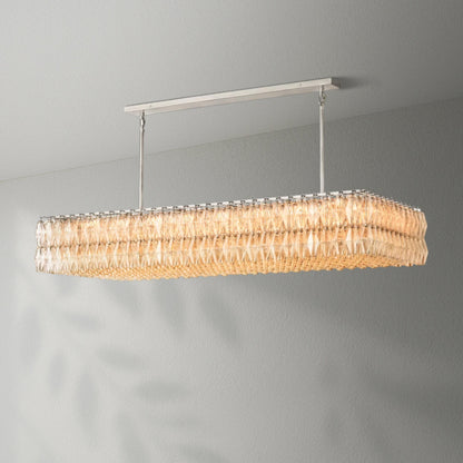 Chiaran Glass Rectangular Chandelier - Lightings Menu