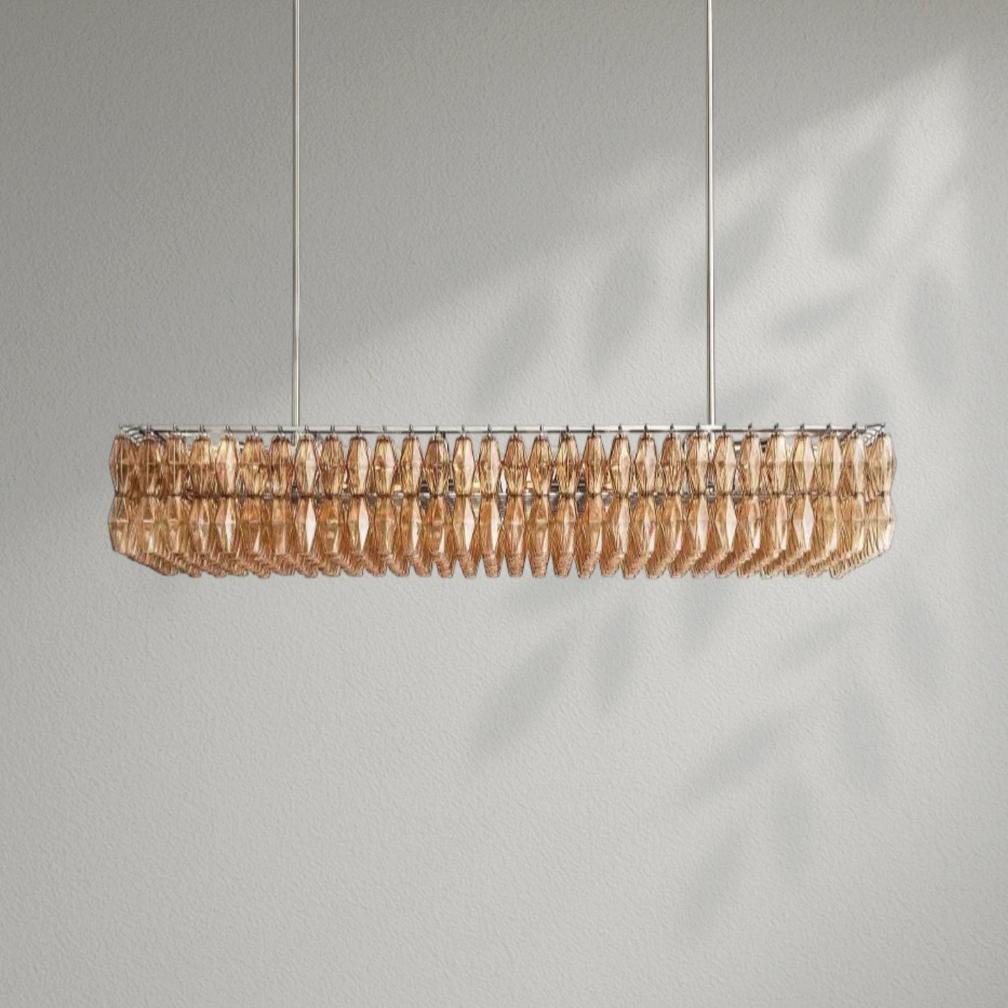 Chiaran Glass Rectangular Chandelier - Lightings Menu