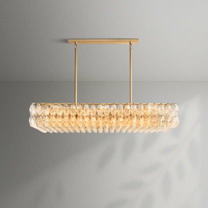 Chiaran Glass Rectangular Chandelier - Lightings Menu
