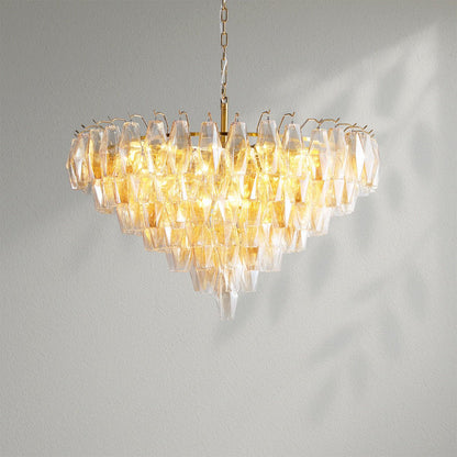 Chiaran Glass Tiered Round Chandelier - Lightings Menu
