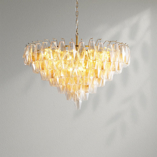 Chiaran Glass Tiered Round Chandelier - Lightings Menu