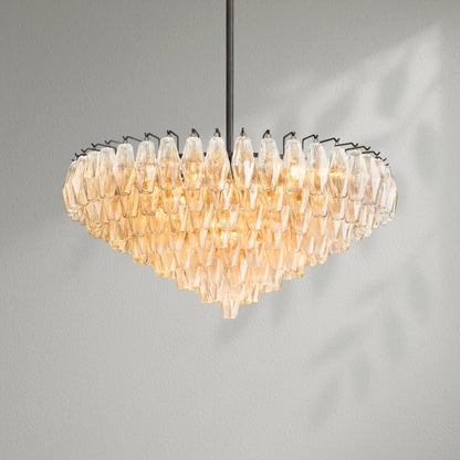 Chiaran Glass Tiered Round Chandelier - Lightings Menu