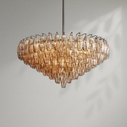 Chiaran Glass Tiered Round Chandelier - Lightings Menu