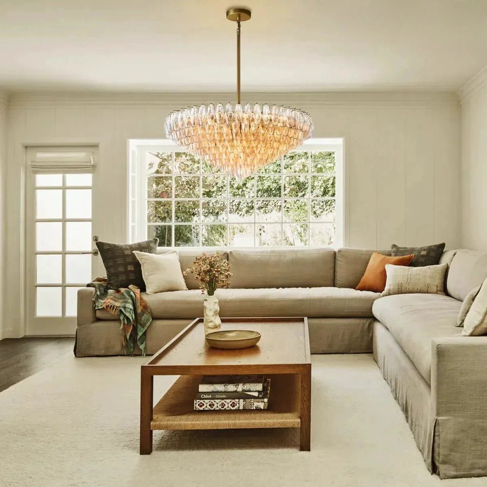 Chiaran Glass Tiered Round Chandelier - Lightings Menu
