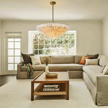 Chiaran Glass Tiered Round Chandelier - Lightings Menu