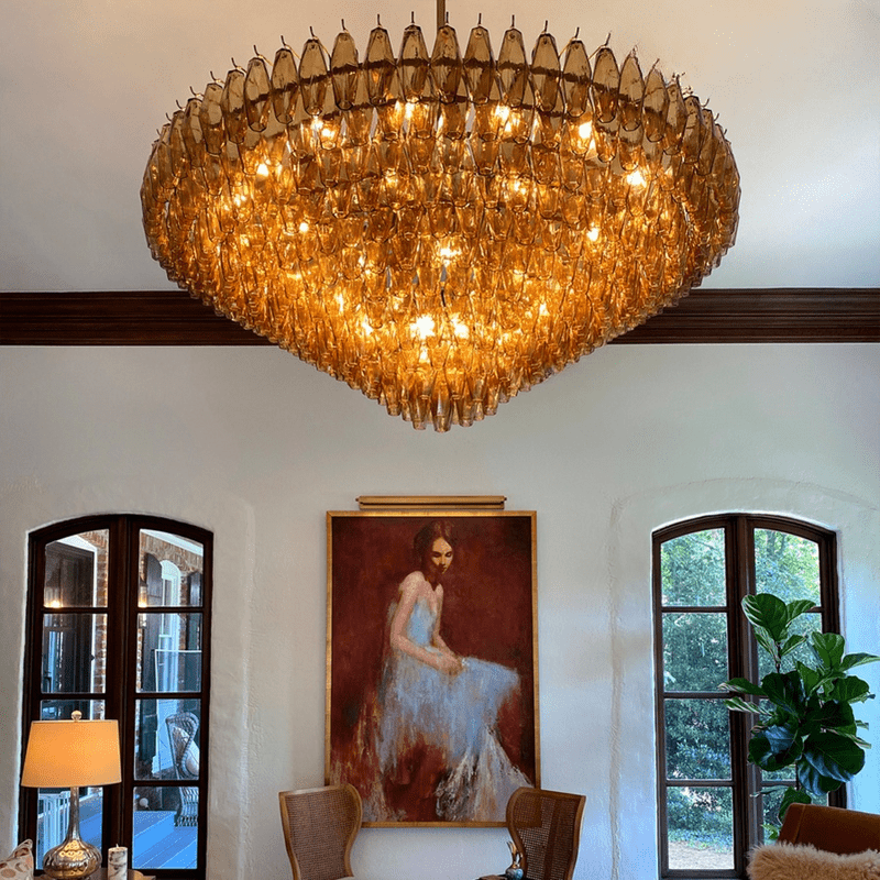 Chiaran Glass Tiered Round Chandelier - Lightings Menu
