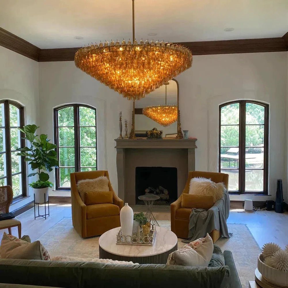 Chiaran Glass Tiered Round Chandelier - Lightings Menu