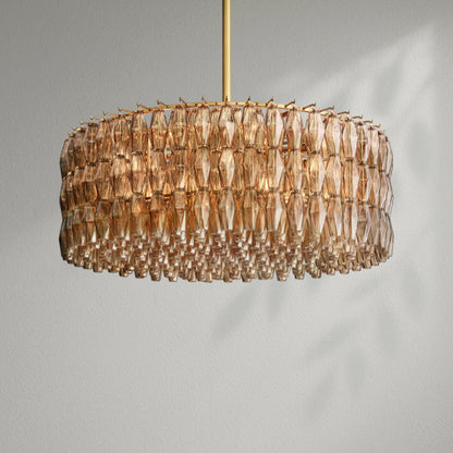 Chiaran Smoke Glass Round Chandelier - Lightings Menu