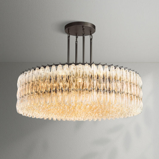 Chiaran Smoke Glass Round Chandelier - Lightings Menu