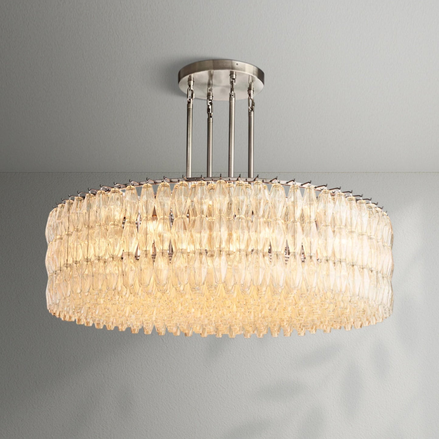 Chiaran Smoke Glass Round Chandelier - Lightings Menu
