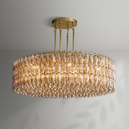 Chiaran Smoke Glass Round Chandelier - Lightings Menu