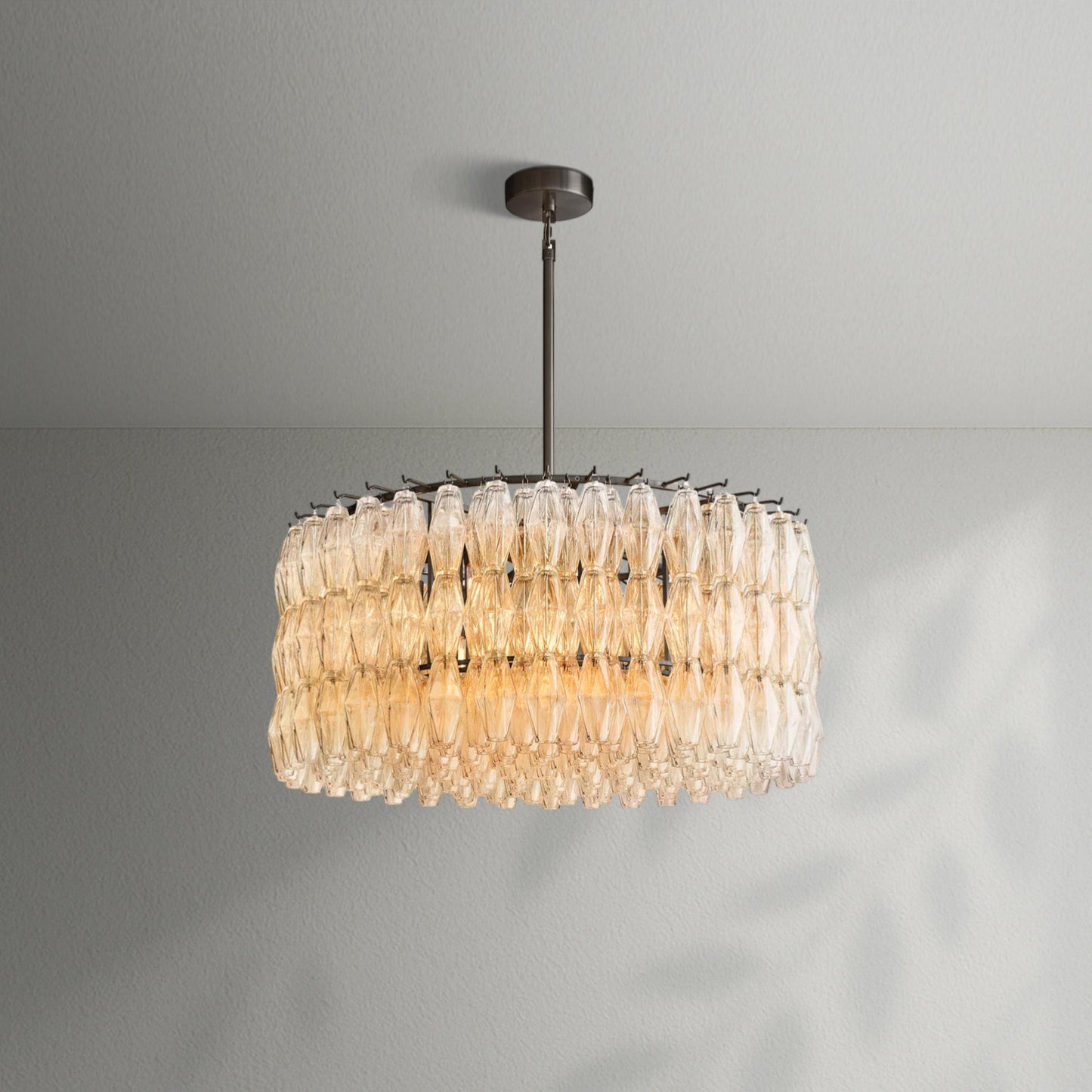 Chiaran Smoke Glass Round Chandelier - Lightings Menu