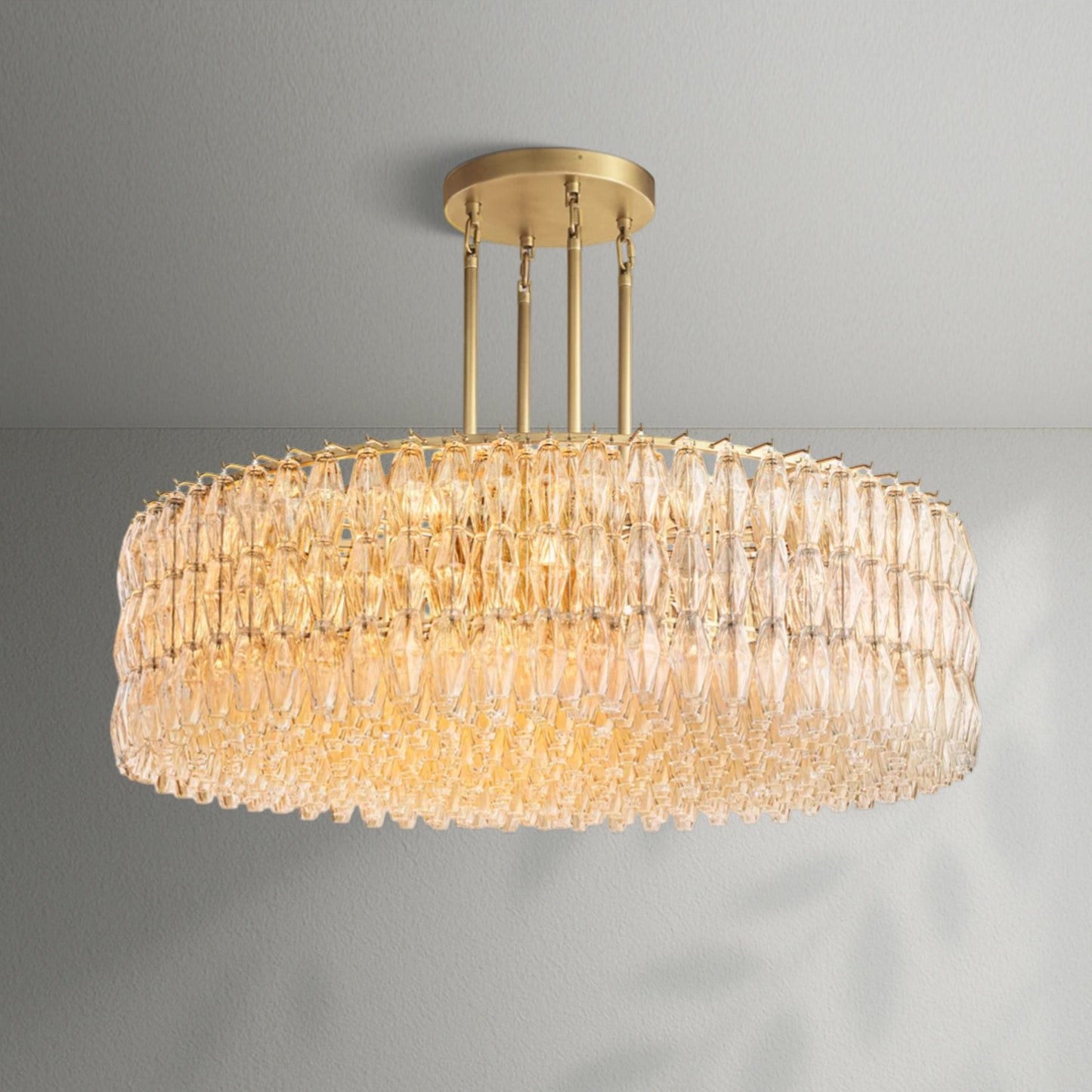 Chiaran Smoke Glass Round Chandelier - Lightings Menu