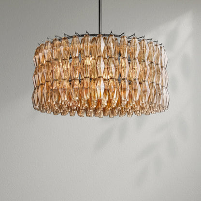 Chiaran Smoke Glass Round Chandelier - Lightings Menu