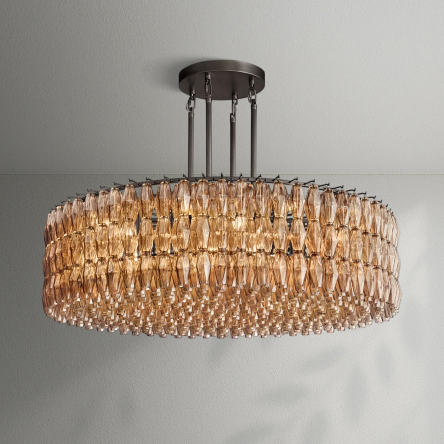 Chiaran Smoke Glass Round Chandelier - Lightings Menu