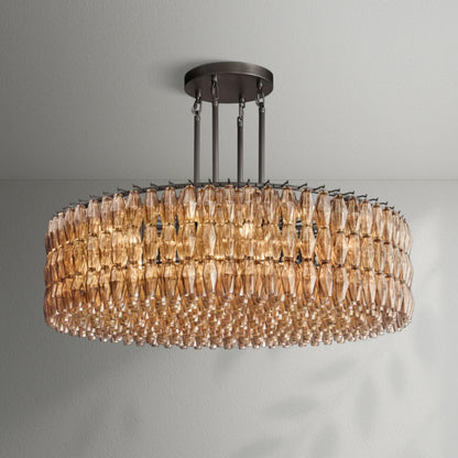 Chiaran Smoke Glass Round Chandelier - Lightings Menu