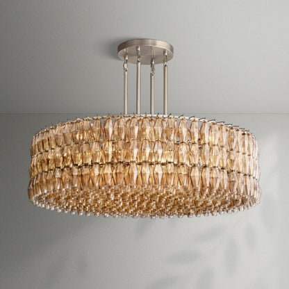 Chiaran Smoke Glass Round Chandelier - Lightings Menu