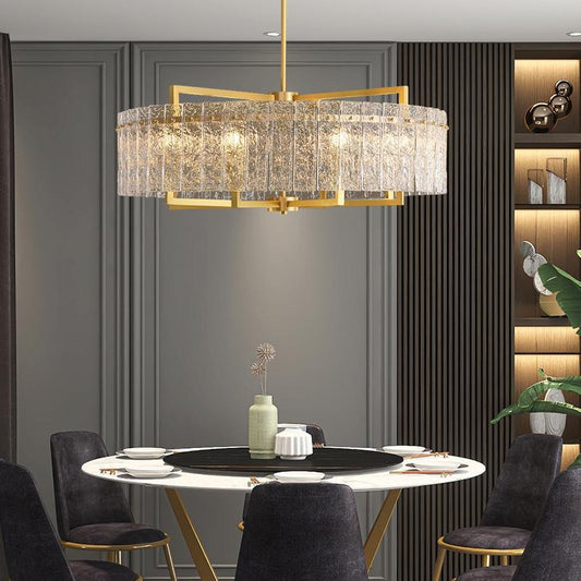 Classic Moire Crystal Round Chandelier - Lightings Menu