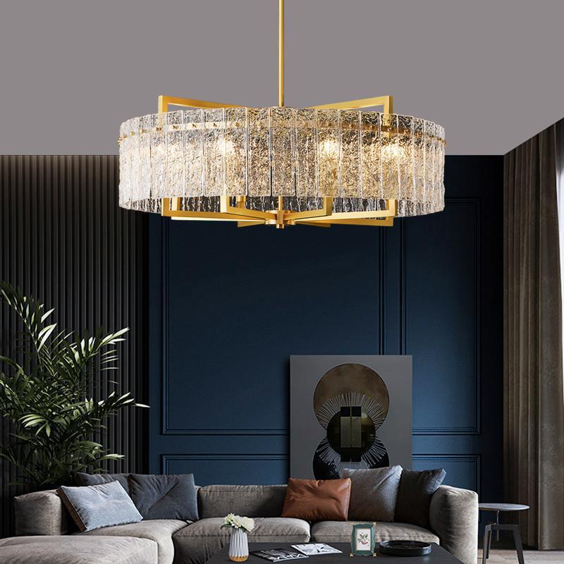 Classic Moire Crystal Round Chandelier - Lightings Menu