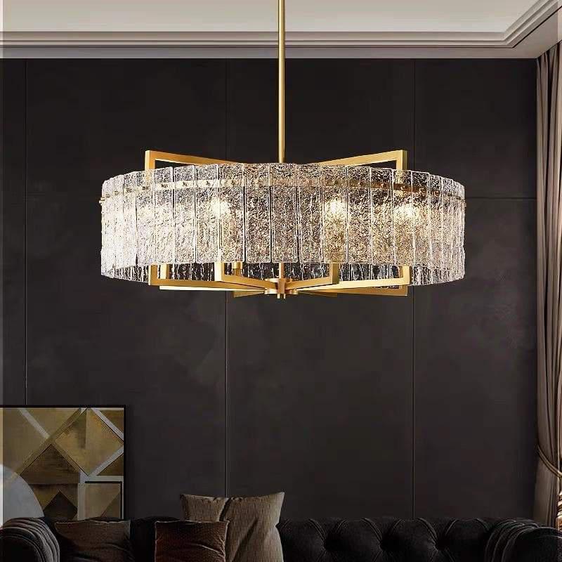Classic Moire Crystal Round Chandelier - Lightings Menu