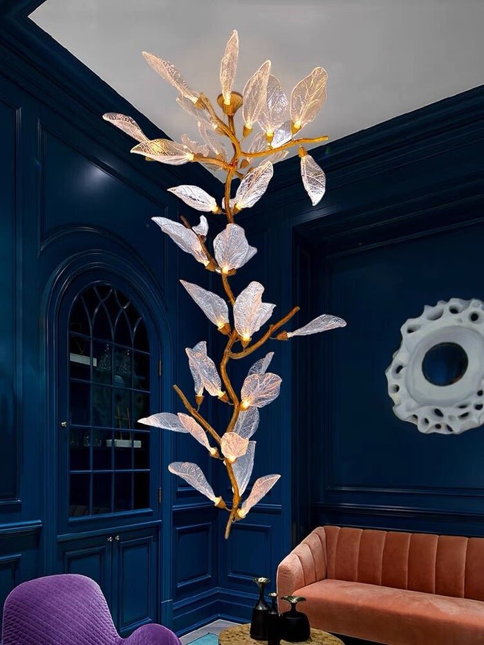 Creative Bionic Resin Leaves Chandelier - Lightings Menu