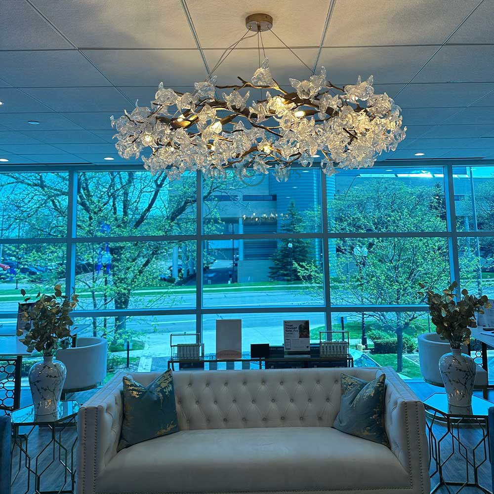 Creative Bionic Resin Leaves Chandelier - Lightings Menu