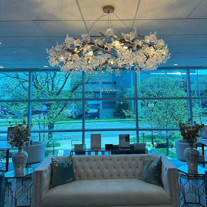 Creative Bionic Resin Leaves Chandelier - Lightings Menu