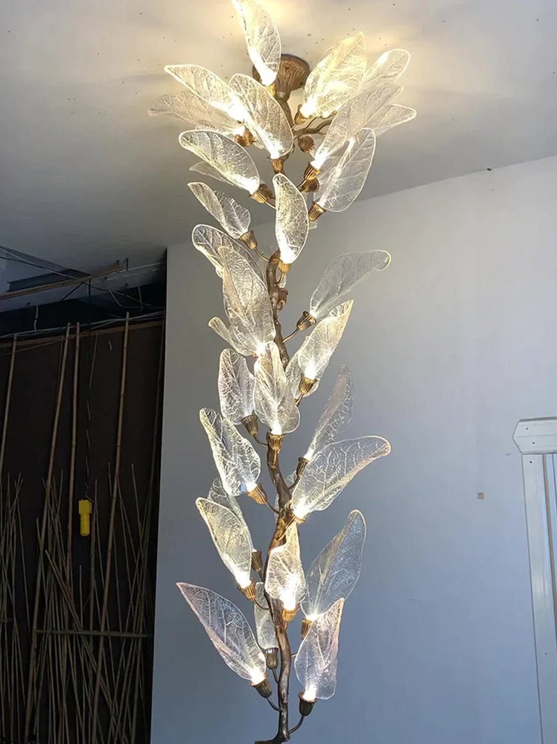 Creative Bionic Resin Leaves Chandelier - Lightings Menu