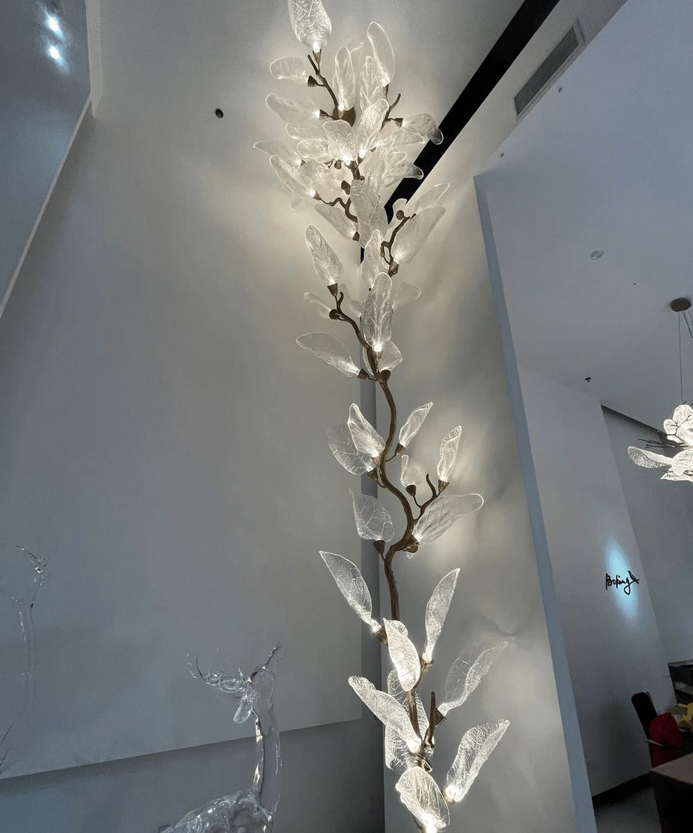 Creative Bionic Resin Leaves Chandelier - Lightings Menu