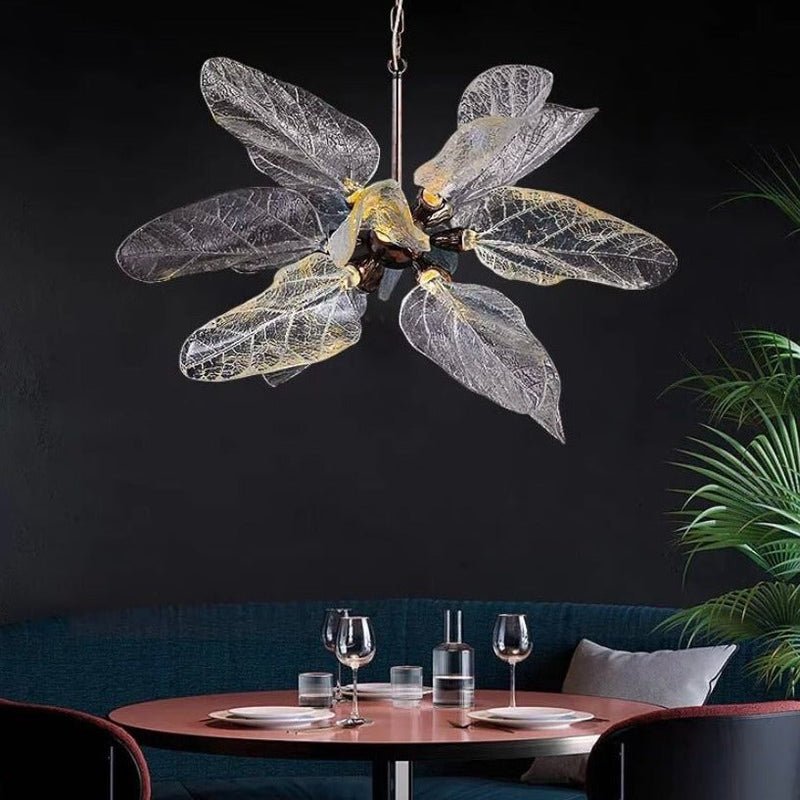 Creative Bionic Resin Leaves Chandelier - Lightings Menu