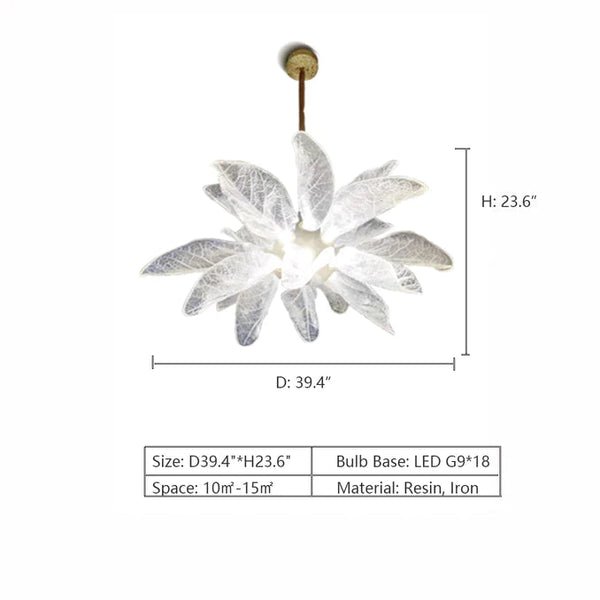 Creative Bionic Resin Leaves Chandelier - Lightings Menu