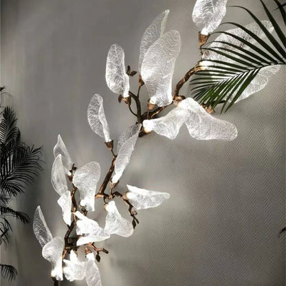 Creative Bionic Resin Leaves Chandelier - Lightings Menu