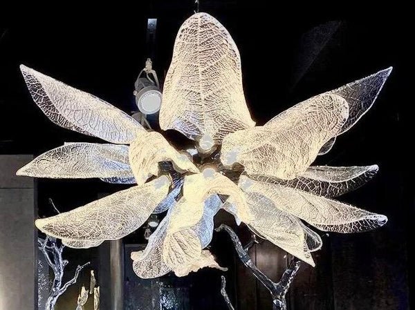 Creative Bionic Resin Leaves Chandelier - Lightings Menu
