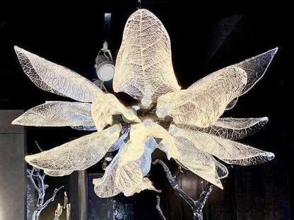 Creative Bionic Resin Leaves Chandelier - Lightings Menu