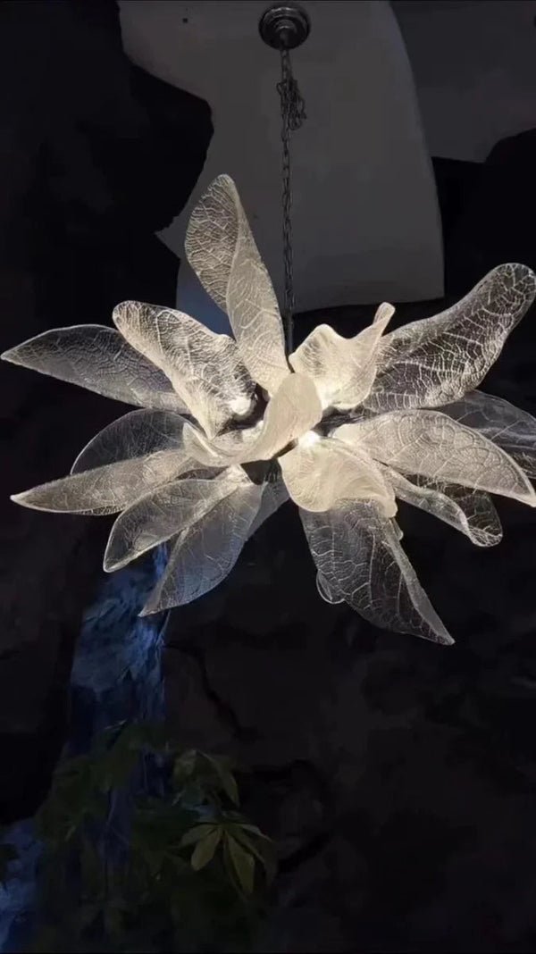Creative Bionic Resin Leaves Chandelier - Lightings Menu