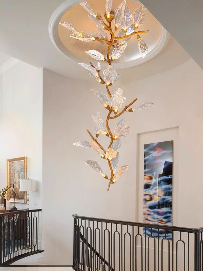 Creative Bionic Resin Leaves Chandelier - Lightings Menu