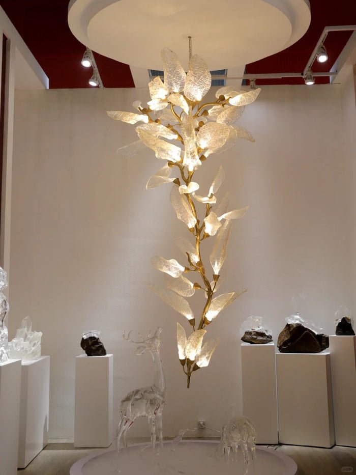 Creative Bionic Resin Leaves Chandelier - Lightings Menu