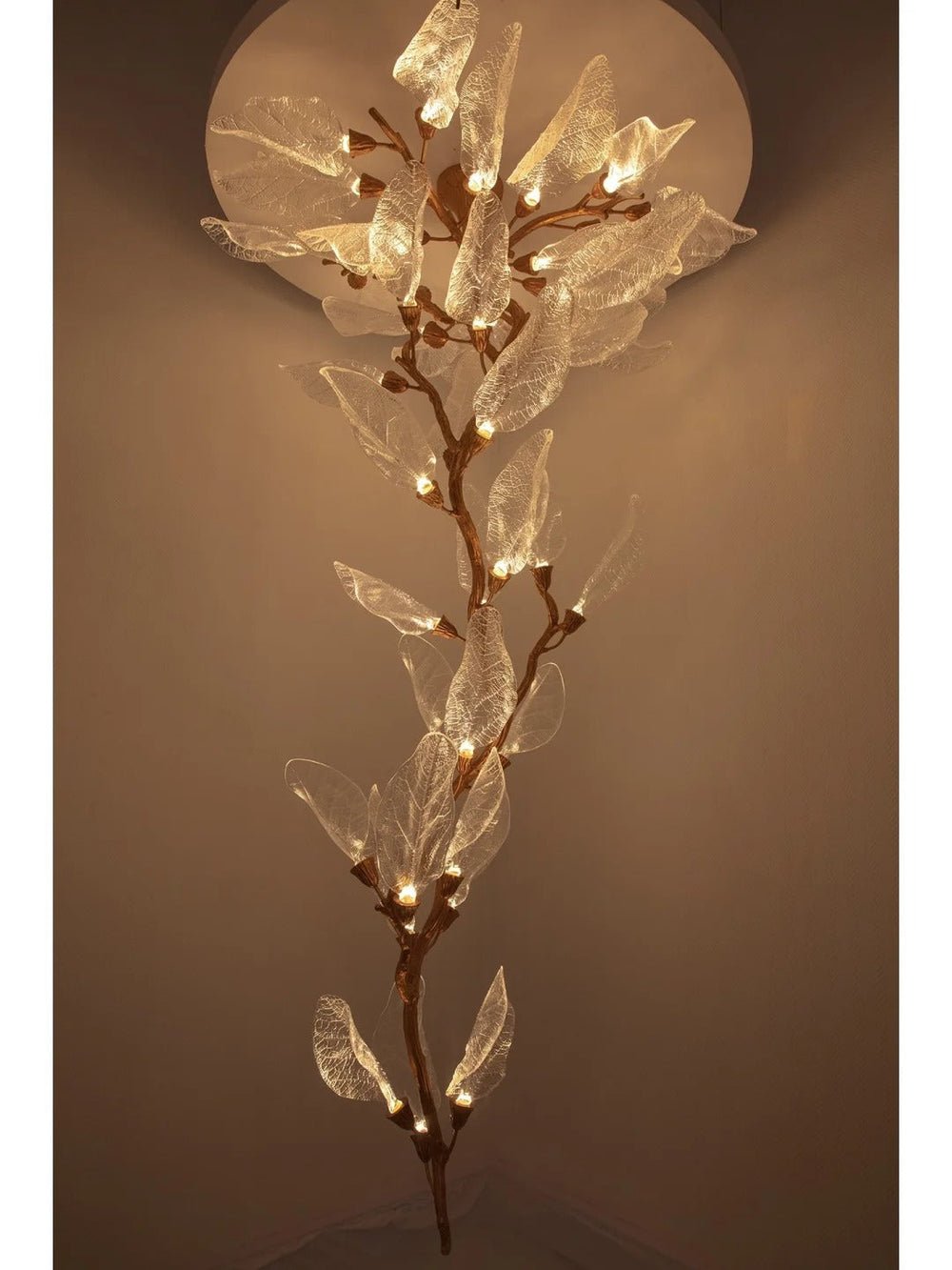 Creative Bionic Resin Leaves Chandelier - Lightings Menu