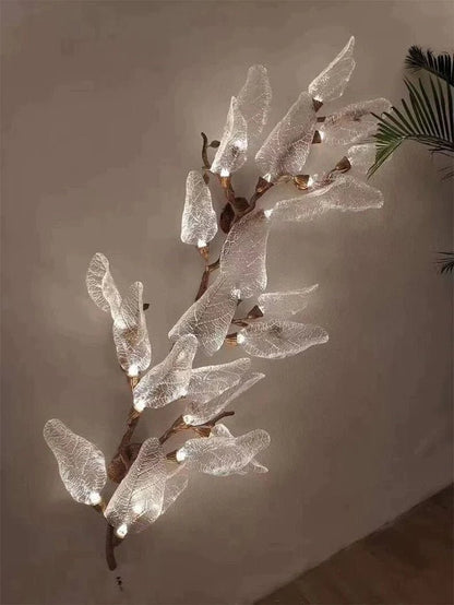 Creative Bionic Resin Leaves Chandelier - Lightings Menu