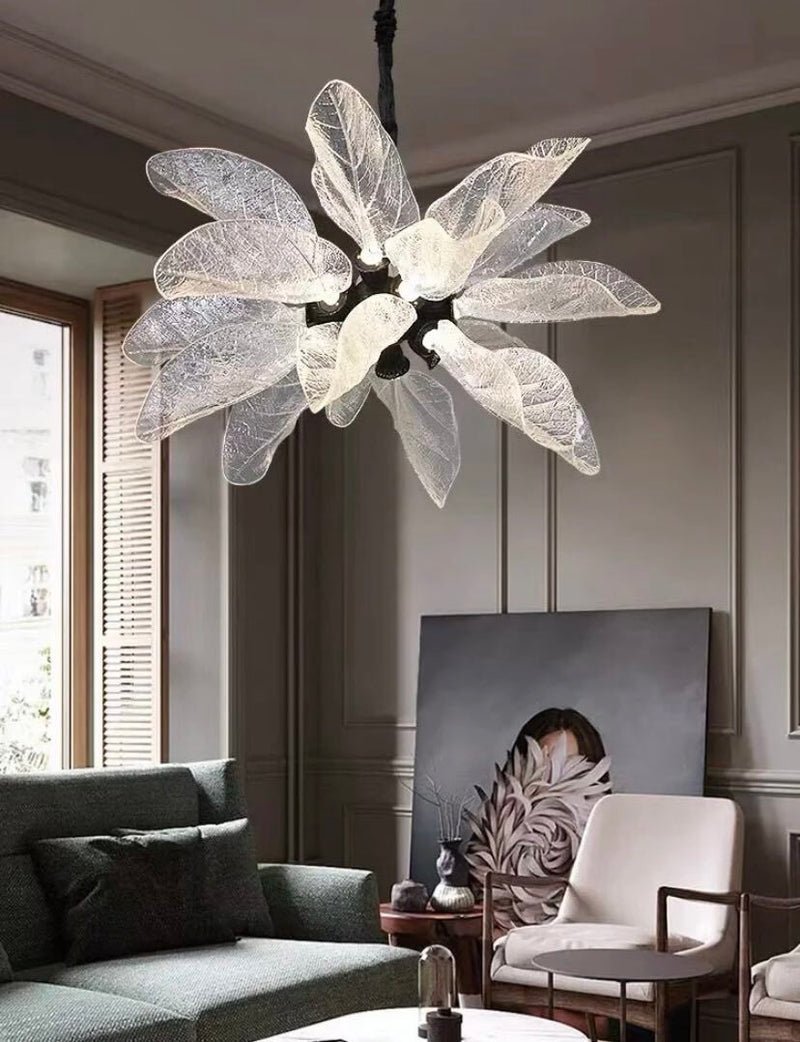 Creative Bionic Resin Leaves Chandelier - Lightings Menu
