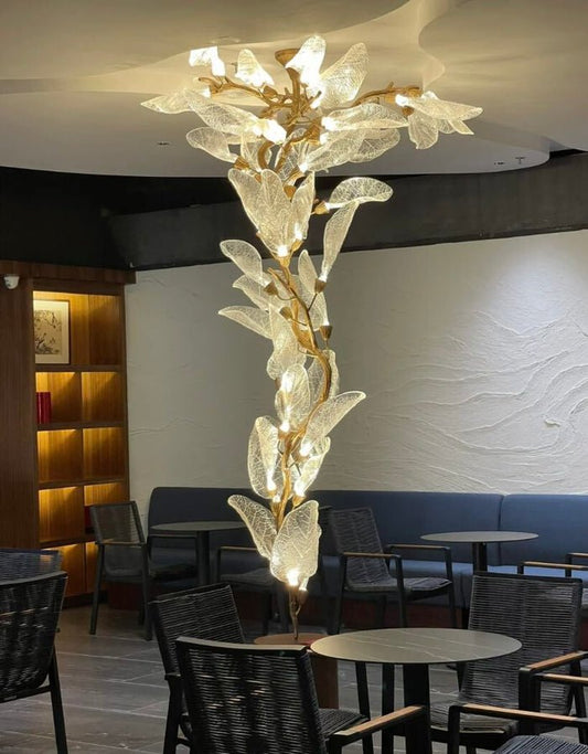 Creative Bionic Resin Leaves Chandelier - Lightings Menu