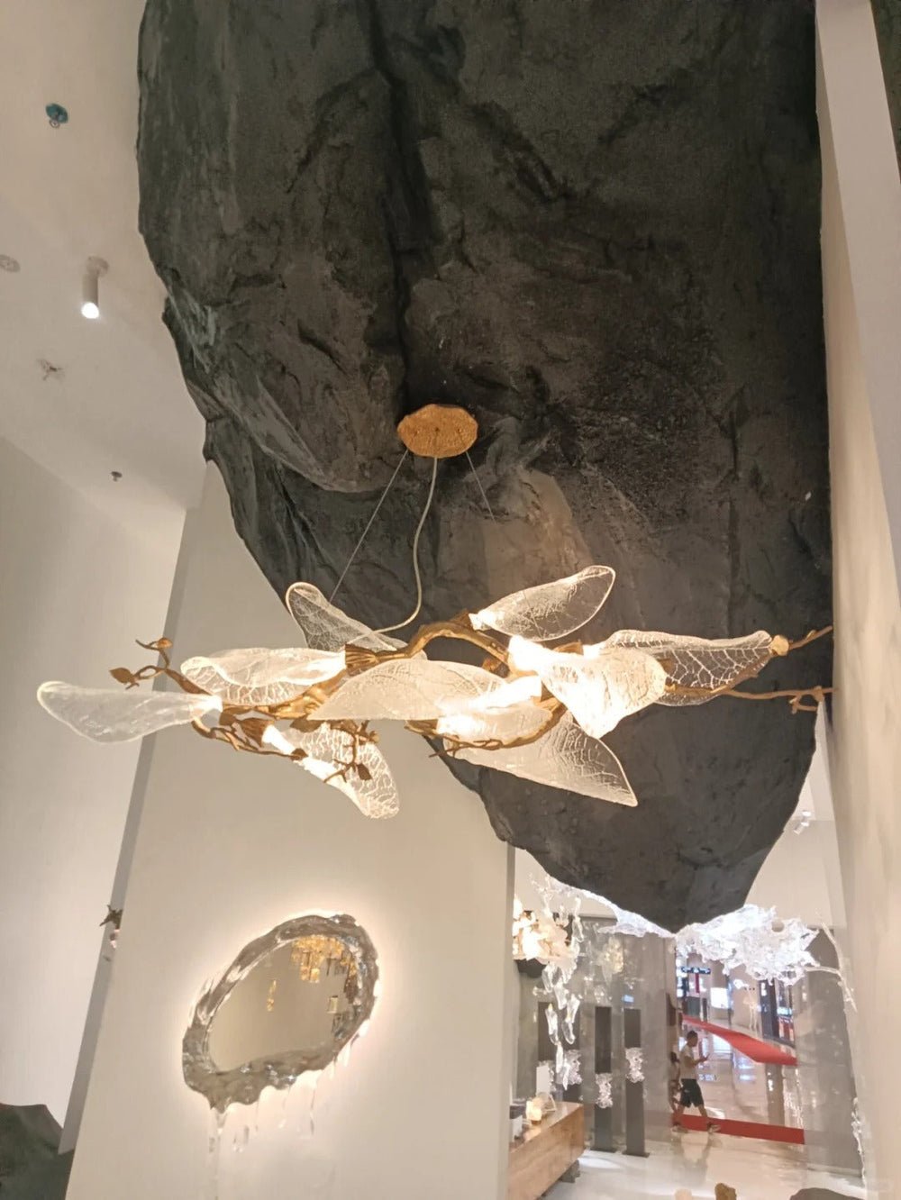 Creative Bionic Resin Leaves Chandelier - Lightings Menu