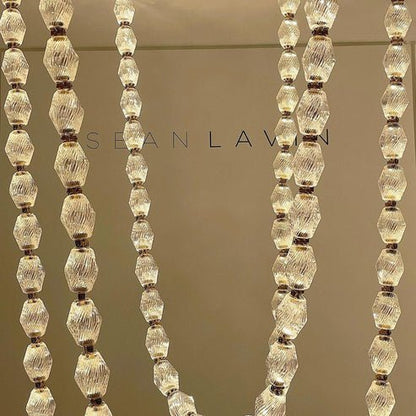 Creative Glass Pearl Necklace Pendnat Chandelier for Living/Dining Room/Staircase - Lightings Menu
