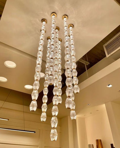 Creative Glass Pearl Necklace Pendnat Chandelier for Living/Dining Room/Staircase - Lightings Menu