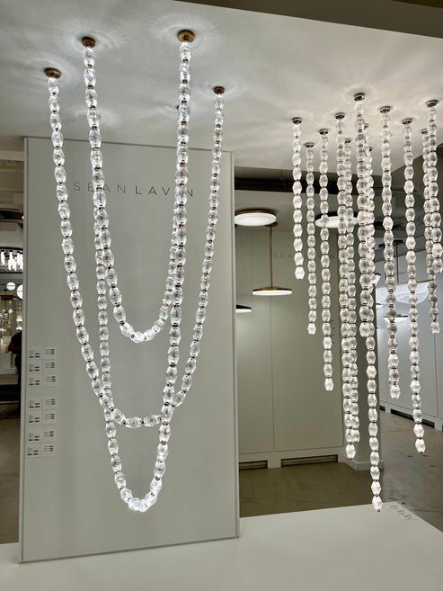 Creative Glass Pearl Necklace Pendnat Chandelier for Living/Dining Room/Staircase - Lightings Menu