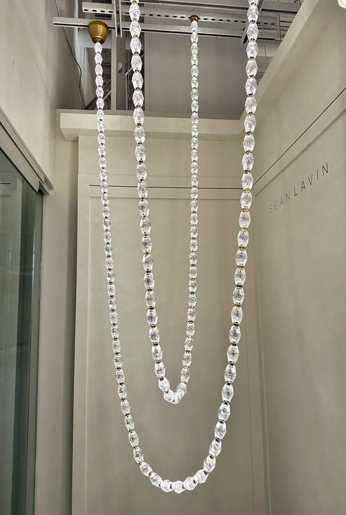 Creative Glass Pearl Necklace Pendnat Chandelier for Living/Dining Room/Staircase - Lightings Menu