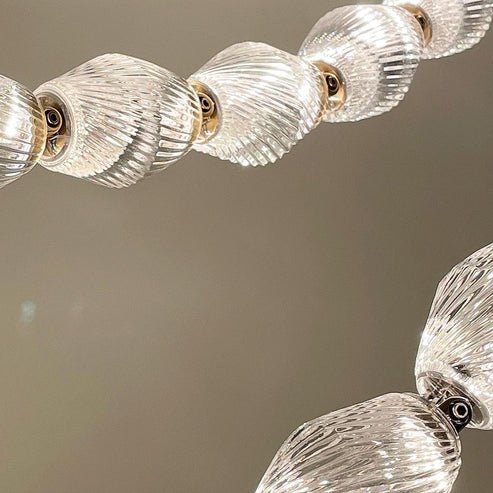 Creative Glass Pearl Necklace Pendnat Chandelier for Living/Dining Room/Staircase - Lightings Menu