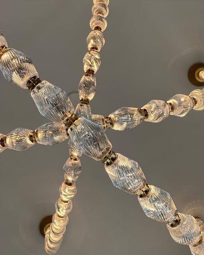 Creative Glass Pearl Necklace Pendnat Chandelier for Living/Dining Room/Staircase - Lightings Menu