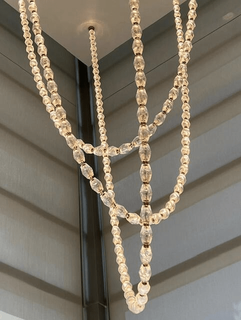 Creative Glass Pearl Necklace Pendnat Chandelier for Living/Dining Room/Staircase - Lightings Menu