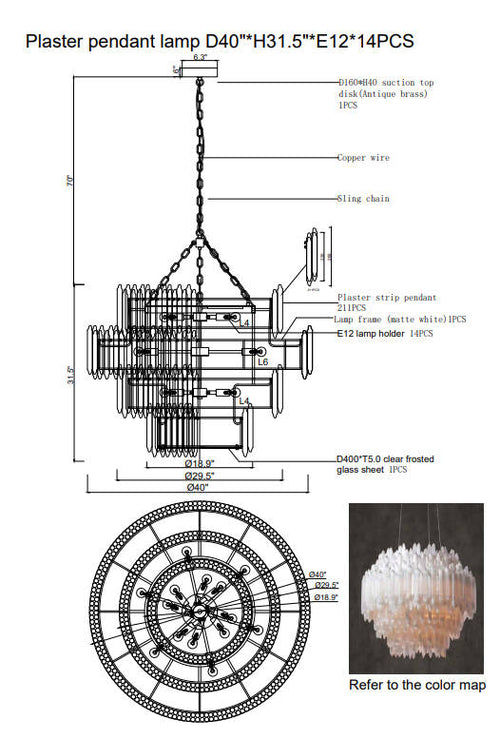 Selenine Layer Round Chandelier